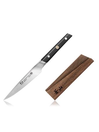 CANGSHAN CUTLERY - TC Series 5-Inch Utility Knife with Ash Wood Sheath BLACK