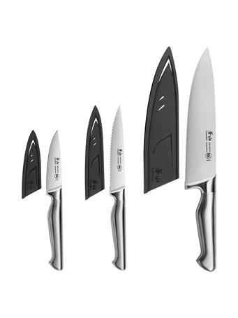 CANGSHAN CUTLERY - SANFORD Series 3-Piece Knife Starter Set with Sheaths BLACK