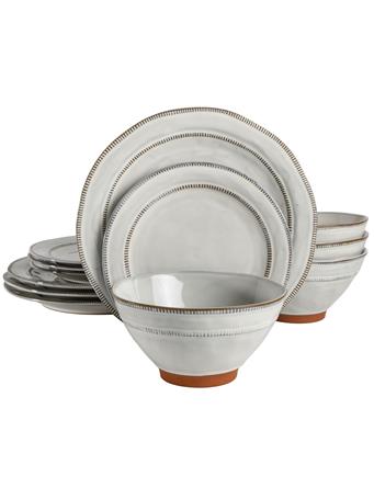 GIBSON - Terranea 12 Piece Dinnerware Set GREY