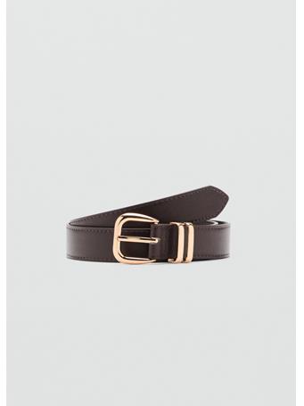 MANGO - Metal Buckle Belt DARK BROWN