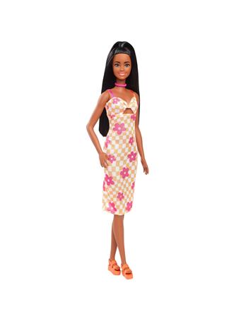 MATTEL - Barbie Fashionistas Doll in Checkered Flower Midi Dress NO COLOR