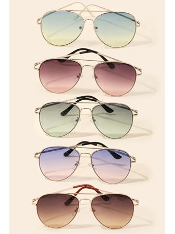 ANARCHY STREET - Oversized Double Bridge Fashion Aviator Sunglasses ASST