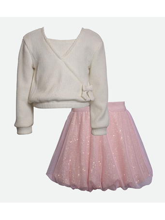 BONNIE JEAN - Bella Sequin Ballerina Skirt Set BLUSH