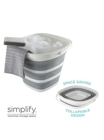 KENNEDY INTERNATIONAL - Collapsible/Folding Square Laundry Basket WHITE