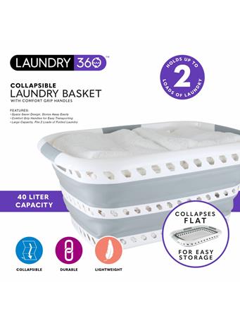 KENNEDY INTERNATIONAL - Collapsible/Folding Laundry Basket WHITE
