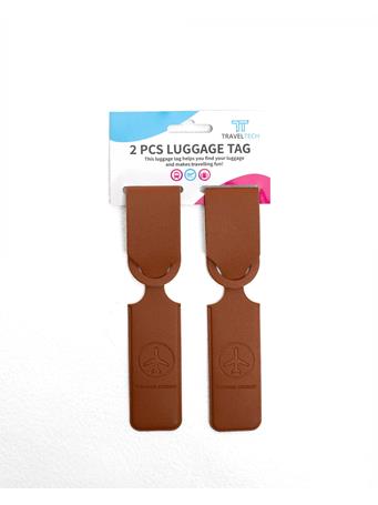 BH LUGGAGE - TravelTech 2-Piece PVC Luggage Tag BROWN