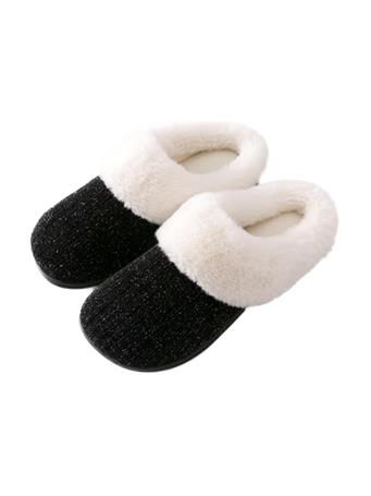 ROXONI - Chenille Knit Slipper BLACK