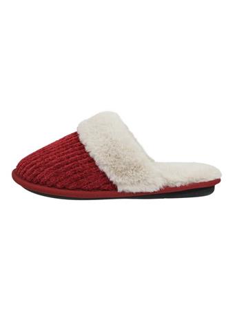 CABLE KNIT SLIPPER RED