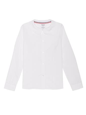 FRENCH TOAST - Long Sleeve Modern Peter Pan Collar Blouse WHITE