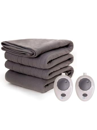 Soft Fleece Gray Polyester Bed Blanket GREY