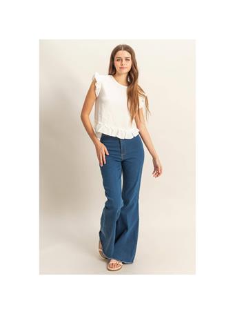 HYFIVE - Double Gauze Ruffle Detail Sleeveless Top OFF WHITE