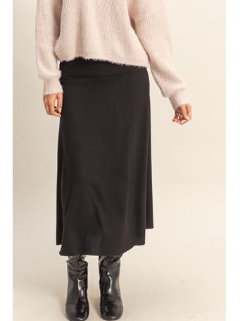HYFIVE - Contemporary Ribbed Knit Skirt BLACK