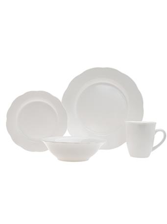 GODINGER GROUP - Inglenook Porcelain 16 Piece Dinnerware Set WHITE