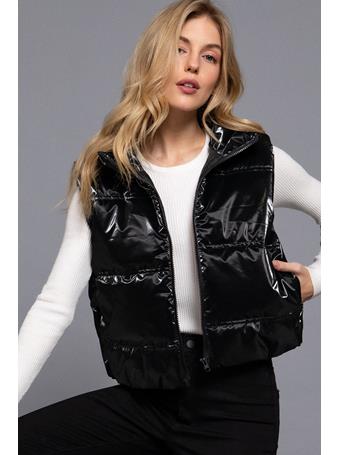 ACTIVE BASIC - High Neck Zip Up Vest BLACK