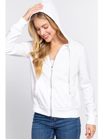 ACTIVE BASIC - Fleece French Terry Hoodie OFF WHITE