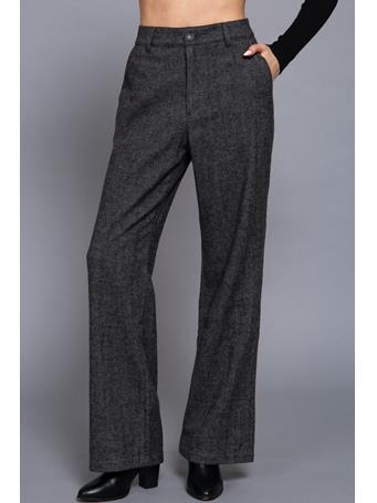 ACTIVE BASIC - Herringbone Straight Fit Pants CHARCOAL