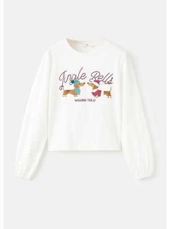 MANGO - Christmas-print T-shirt IVORY