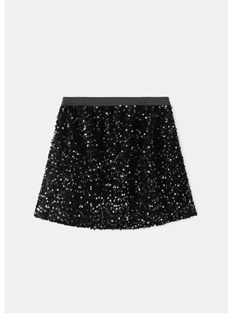 MANGO - A-line Skirt With Sequins BLACK