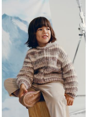 MANGO - Striped Flecked Sweater BEIGE