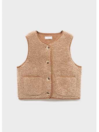 MANGO - Shearling-effect Vest LIGHT BROWN