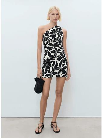 MANGO - Floral Mini Dress BLACK