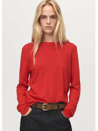 MANGO - Fine-knit Crew-neck Sweater BRIGHT RED
