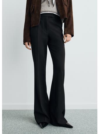 MANGO - Mid-rise Flare Pants BLACK