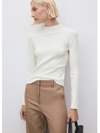 MANGO - Fitted Sweater With Perkins Neck NATURAL WHITE