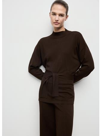 MANGO - Knot Detail Sweater DARK BROWN