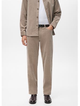MANGO - Corduroy Regular-fit Trousers MED GREY