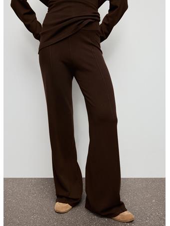 MANGO - Knitted Trousers With Stitching Detail DARK BROWN