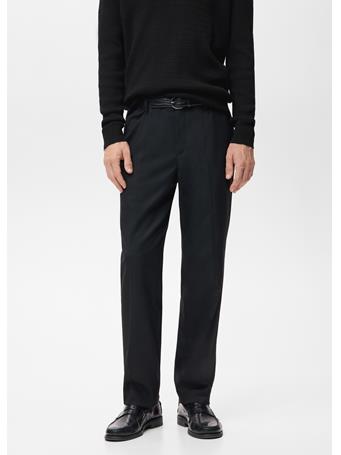 MANGO - Flowy Straight-fit Trousers BLACK