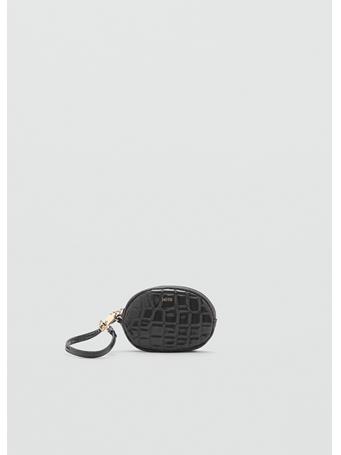 MANGO - Shiny Glitter Coconut Keychain Wallet LT PASTEL GREY