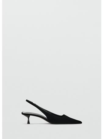 MANGO - Velvet Heeled Shoes BLACK