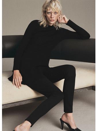 MANGO - Ribbed Knitted A-line Dress BLACK