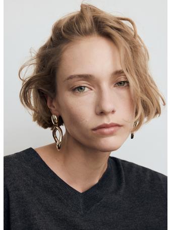 MANGO - Twisted Hoop Earrings GOLD