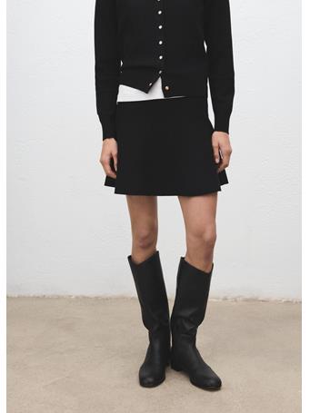 MANGO - Flared Knitted Skirt BLACK