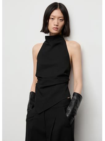 MANGO - Halter Top With Open Back BLACK