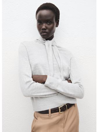 MANGO - Turtleneck Sweater With Knot LT PASTEL GREY