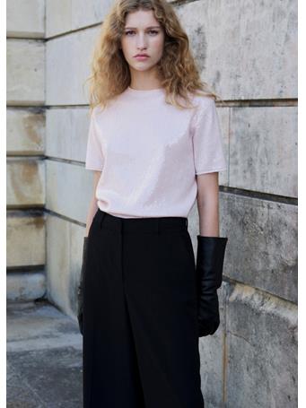 MANGO - Short-sleeved Sequin Sweater LT-PASTEL PINK