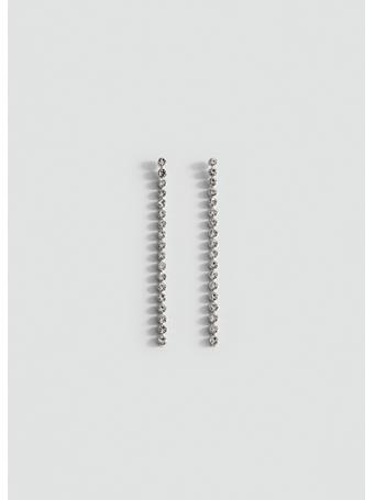 MANGO - Long Crystal Earrings LT PASTEL GREY