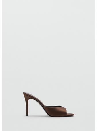 MANGO - Satin High-heeled Sandal DARK BROWN