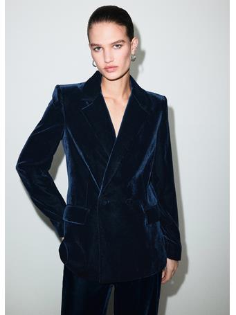 MANGO - Double-breasted Velvet Jacket NAVY