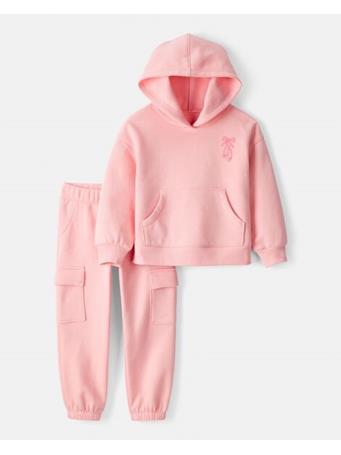 CARTERS - Toddler Girl 2-Piece Day Dream Fleece Ballet Long-Sleeve Hoodie & Pant Set PINK