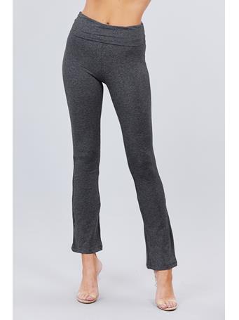 ACTIVE BASIC - Banded Waist Yoga Pants CHARCOAL GREY