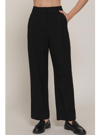 ACTIVE BASIC - Front Pleats Detail Pants BLACK