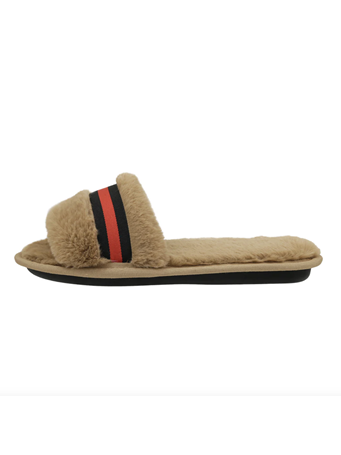 Striped Band Slipper TAN