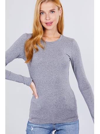 ACTIVE BASIC - Crew Neck Cotton Jersey Top LIGHT H. GREY