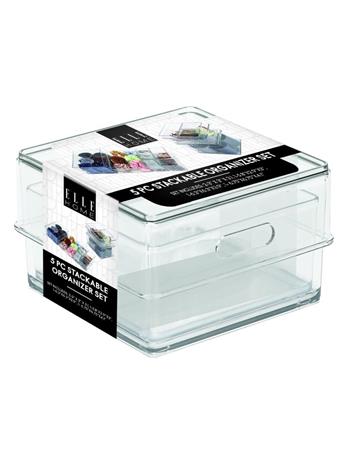 EURO-WARE INC - Elle - 5 Piece Stackable Organizer Set CLEAR