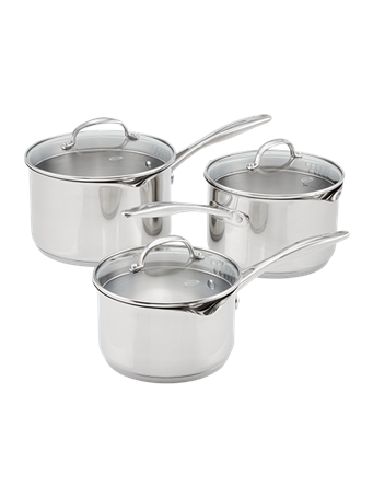 STELLAR - Profile - 3-Piece Draining Saucepan Set STAINLESS STEEL